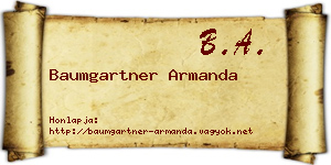 Baumgartner Armanda névjegykártya